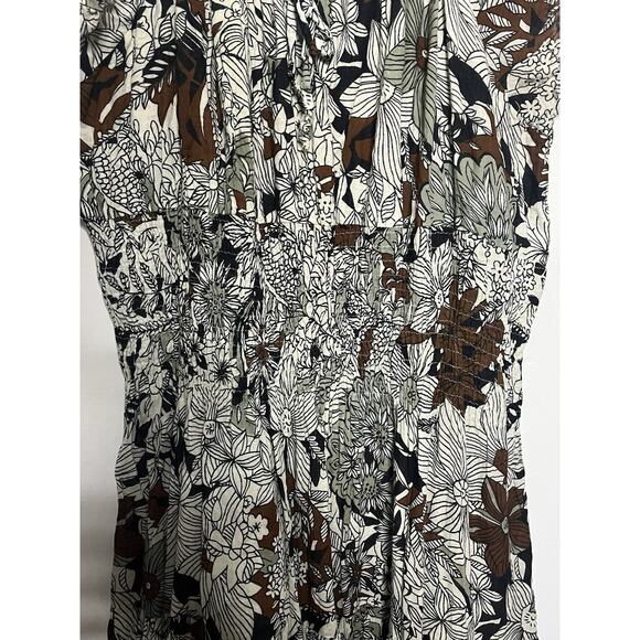 Mlle Gabrielle Floral Smocked Waist Elastic Sleeve Midi Dress Women’s Size 3X - Picture 5 of 11